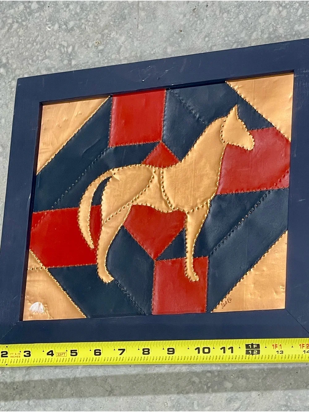Metal Punch Patchwork Wall Art Set of 2 Framed Signed Horse Jackie Hinderliter